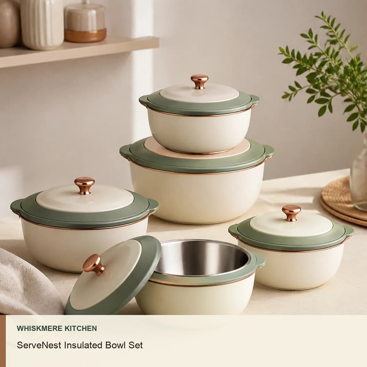 ServeNest Insulated Bowl Set by Whiskmere Kitchen
